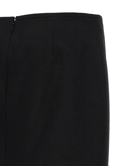 Shop Versace Midi Skirt In Black