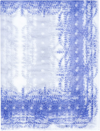 Shop Philosophy Di Lorenzo Serafini Floral Printed Scarf In Blue