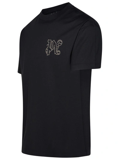 Shop Palm Angels T-shirt Monogram Stud In Black