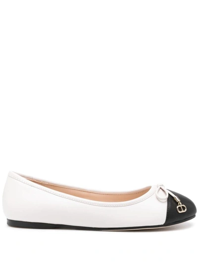 Shop Twinset Ballet Flats With Bow In Black