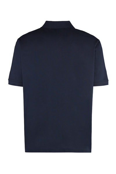 Shop Bottega Veneta Cotton Piqué Polo Shirt In Blue