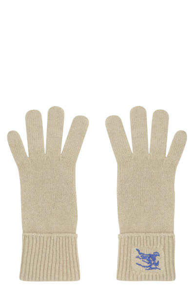 Shop Burberry Cashmere Gloves In Green