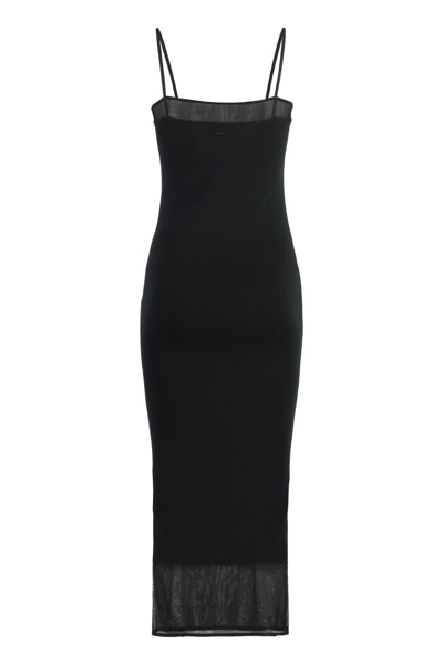 Shop Calvin Klein Ribbed Knit Midi Dress In Black