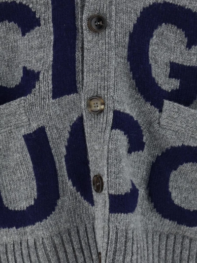 Shop Gucci Knitwear In Grey/blue