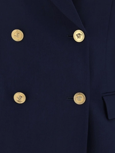 Shop Versace Blazers & Vests In Navy Blue
