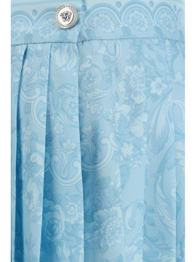 Shop Versace Skirts In Pale Blue
