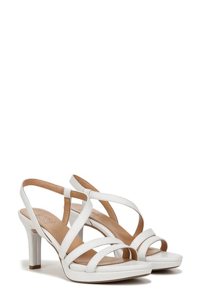 Naturalizer Brenta Strappy Sandals In White Faux Leather
