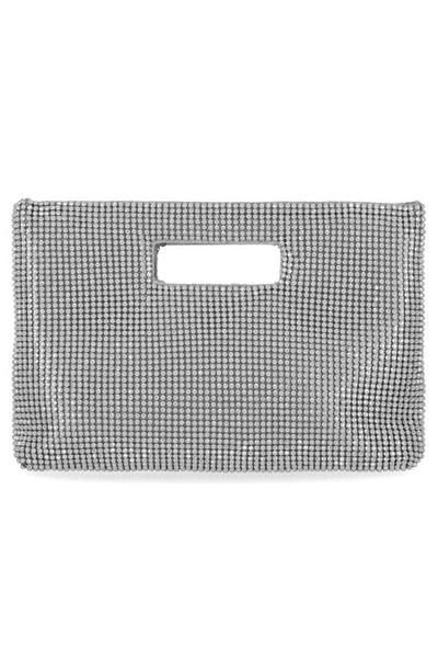 Jessica Mcclintock Asher Cut Out Handle Clutch In Silver