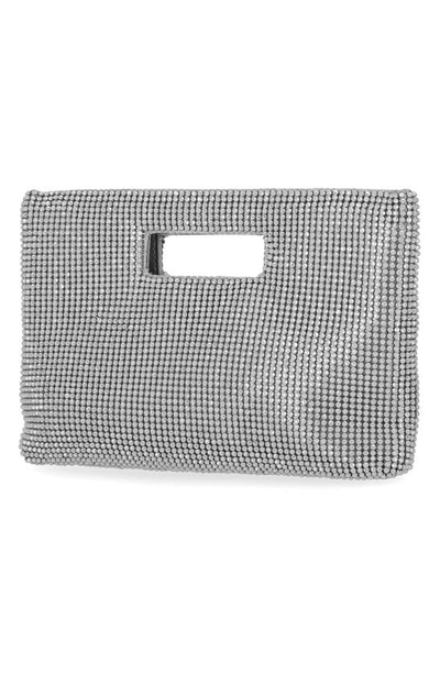 Jessica Mcclintock Asher Cut Out Handle Clutch In Silver