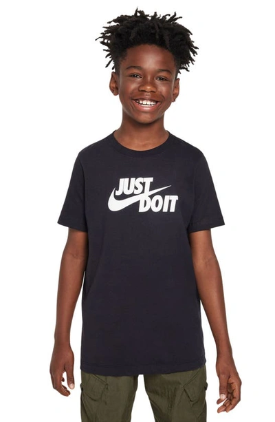 Shop Nike Kids' Sportswear T-shirt In Black/ White