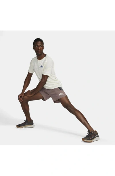 Shop Nike Dri-fit Trail Running Shorts In Plum Eclipse/ Anthracite