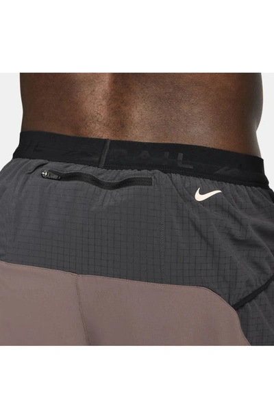 Shop Nike Dri-fit Trail Running Shorts In Plum Eclipse/ Anthracite