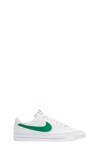 Shop Nike Kids' Court Legacy Sneaker In White/ Green/ Grey