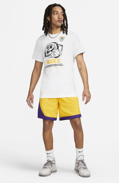 Shop Nike Dna Tie Waist Shorts In Court Purple/ University Gold