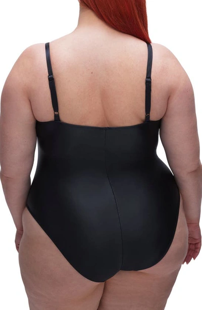 Shop Good American Always Ruched One-piece Swimsuit In Black001