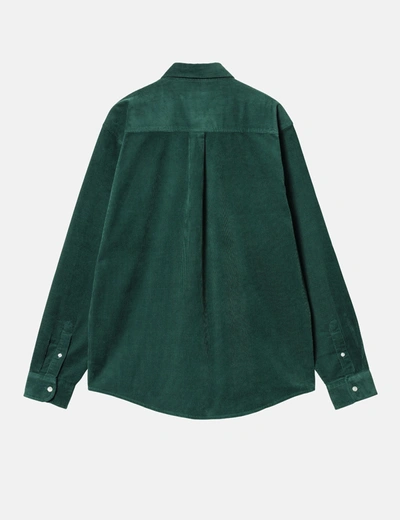 Shop Carhartt -wip Madison Fine Cord Shirt In Green