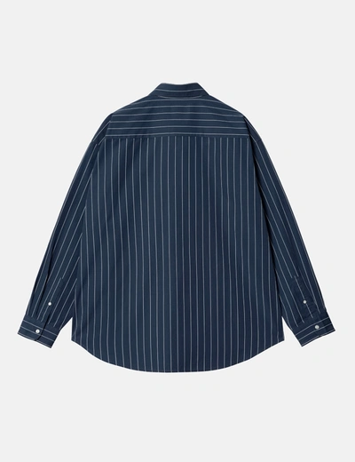 Shop Carhartt -wip Orlean Stripe Shirt In Blue