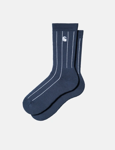 Shop Carhartt -wip Orlean Stripe Socks In Blue
