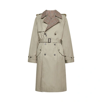 Shop Balenciaga Reversible Trench Coat In Beige