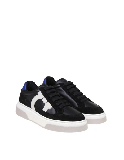 Shop Ferragamo Sneakers In Technical Mesh Blend In Black