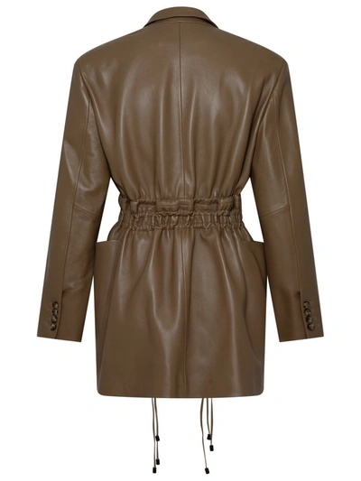 Shop The Mannei Irbid Beige Leather Dress