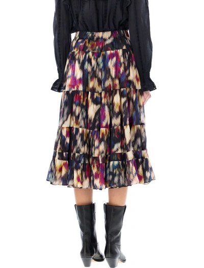 Shop Isabel Marant Étoile Elfa Skirt In Ocra Black Flower
