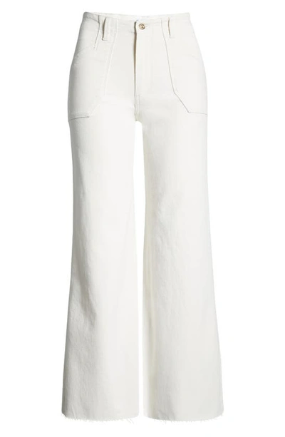 Shop Paige Anessa Flare Leg Jeans In Tonal Ecru