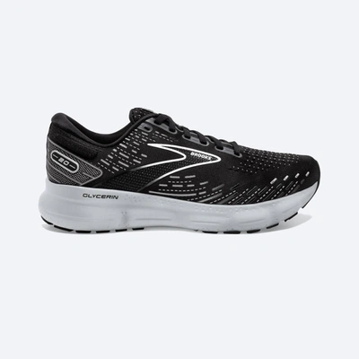 Shop Brooks Men's Glycerin 20 Running Shoes In Black/white/alloy