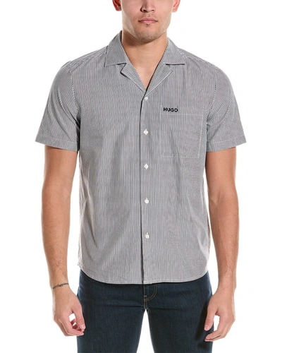 Shop Hugo Boss Hugo  Vertical Stripe Shirt In Grey