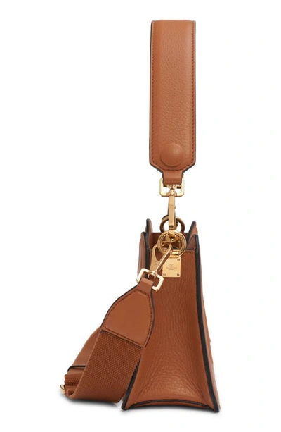 Shop Valentino Vlogo Leather Shoulder Bag In Almond Beige