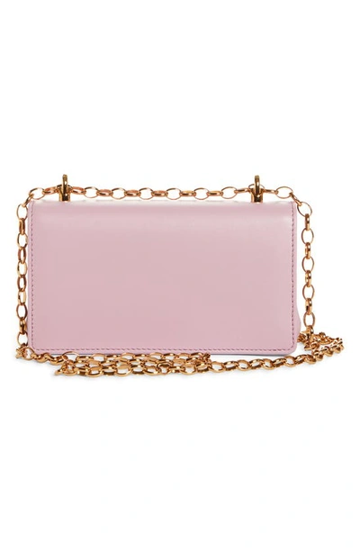 Dolce & Gabbana Girls Logo Leather Phone Crossbody Bag In Powder Pink