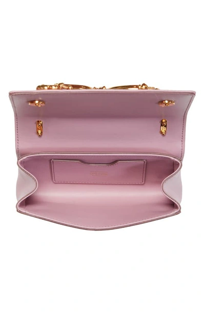 Dolce & Gabbana Girls Logo Leather Phone Crossbody Bag In Powder Pink