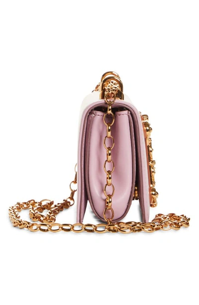 Dolce & Gabbana Girls Logo Leather Phone Crossbody Bag In Powder Pink