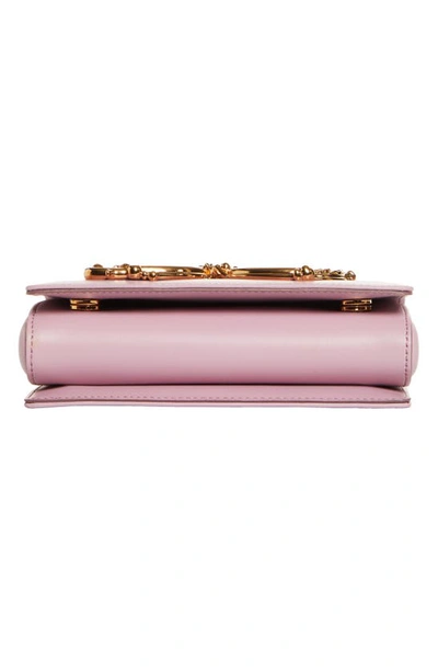 Dolce & Gabbana Girls Logo Leather Phone Crossbody Bag In Powder Pink