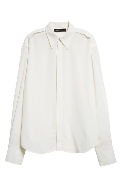Shop Proenza Schouler Long Sleeve Marocaine Crepe Shirt In Off White