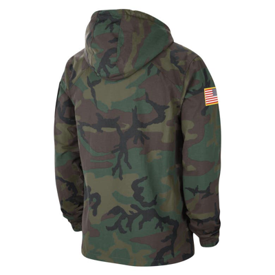 Shop Nike Camo Michigan Wolverines Military Pack Lightweight Hoodie Performance Full-snap Jacket