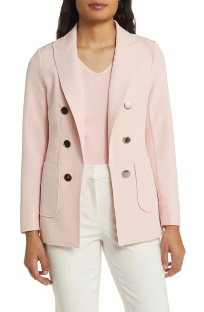 Shop Anne Klein Faux Double Breasted Jacket In Cherry Blossom