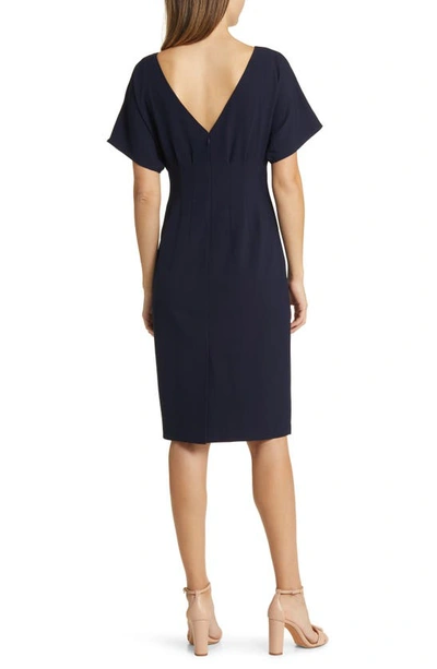 Eliza J Flutter Sleeve Dress In Navy