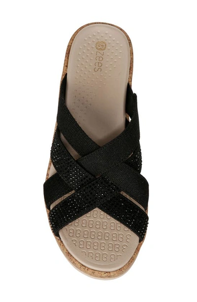 Shop Bzees Reign Crystal Embellished Slide Sandal In Black