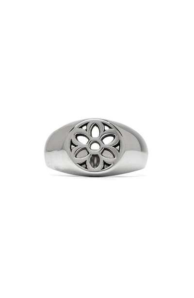 Shop Good Art Hlywd Rosette Signet Ring In Silver