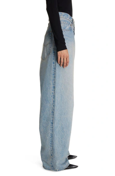 Shop Balenciaga Baggy Straight Leg Jeans In Light Indigo/ Madder