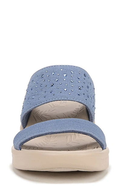 Shop Bzees Sienna Crystal Embellished Slide Sandal In Blue