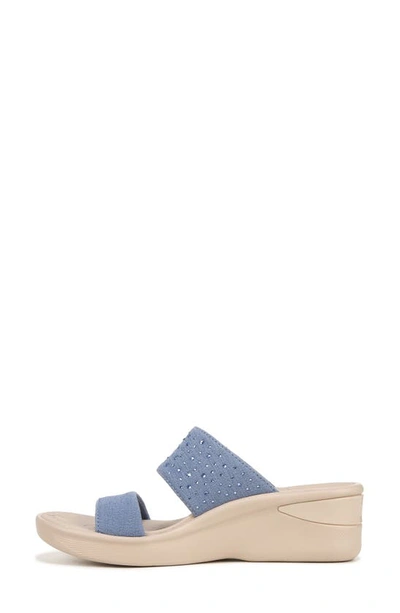 Shop Bzees Sienna Crystal Embellished Slide Sandal In Blue