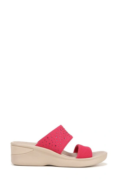 Shop Bzees Sienna Crystal Embellished Slide Sandal In Magenta