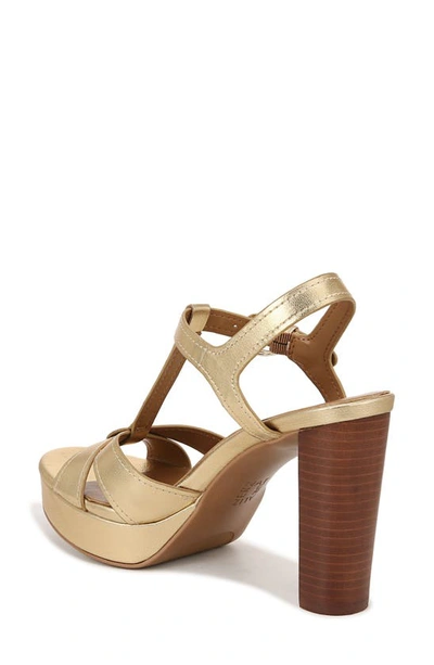 Shop Naturalizer Marnie Ankle Strap Platform Sandal In Dark Gold Faux Leather