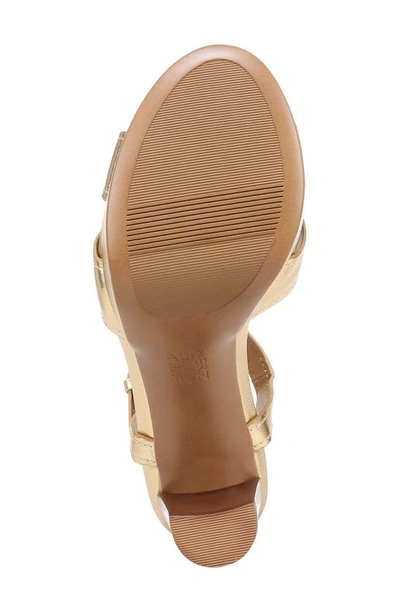 Shop Naturalizer Marnie Ankle Strap Platform Sandal In Dark Gold Faux Leather