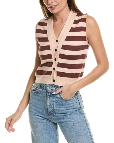 Shop Serenette Striped Vest In Brown