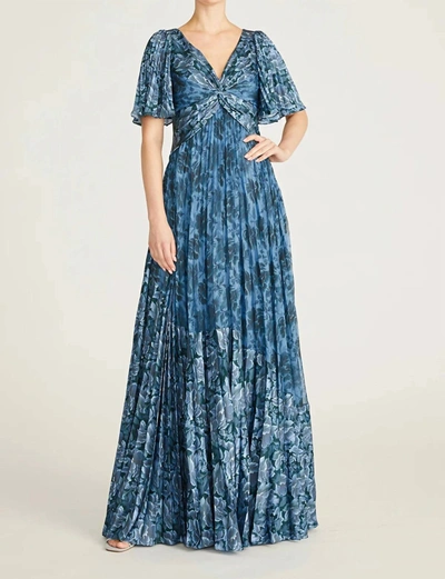 Shop Theia Mabella Pleated A Line Gown In Climbing Blossoms In Multi