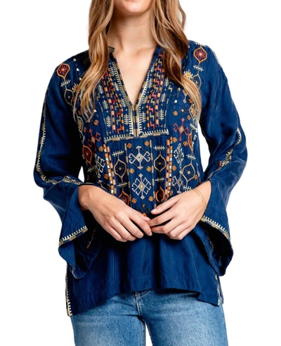 Shop Johnny Was Luca Blouse In Blue Night