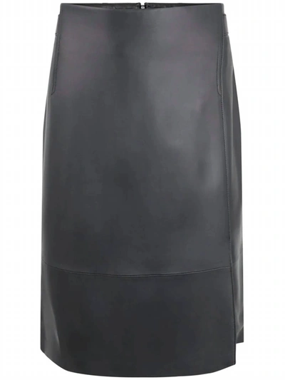 Shop Vince Tailored Leather Skirt In Black